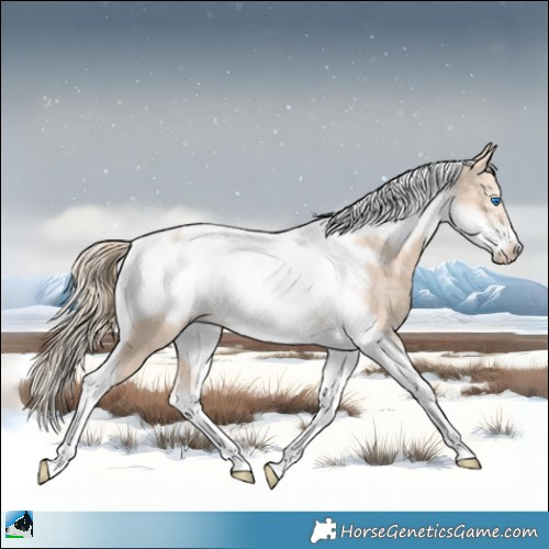 Horse Color:Perlino Ice Tobiano Frame Rabicano