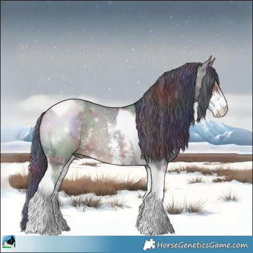Horse Color:Nacre Brown Mushroom Sabino Tobiano Rabicano 