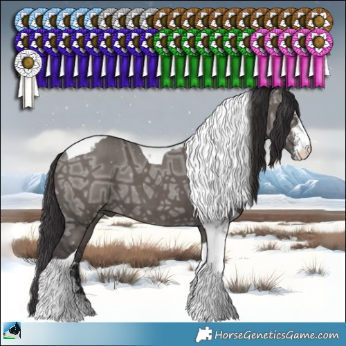 Horse Color:Smoky Grullo Ice Sabino Tobiano Brindle 