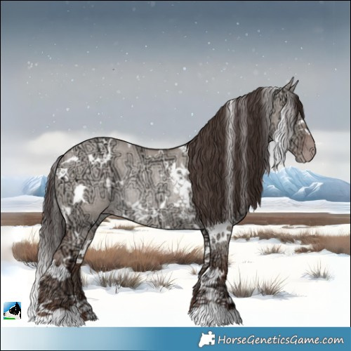 Horse Color:White Spotted Classic Champagne Ice Dun Mushroom Rabicano 