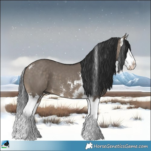 Horse Color:Brown Dun Sabino Splash 