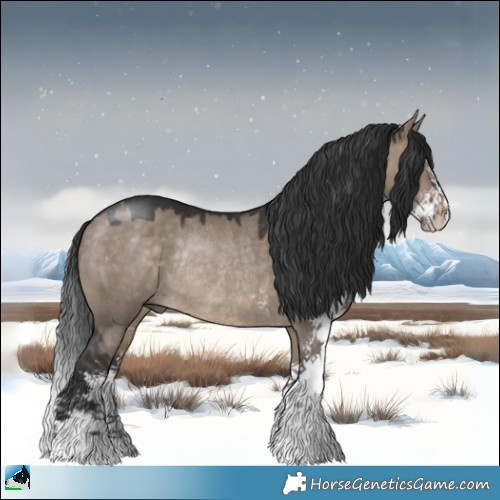 Horse Color:Brown Dun Sabino Rabicano 