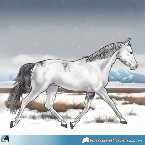 Horse Color:White Spotted Black Mushroom Splash Rabicano 