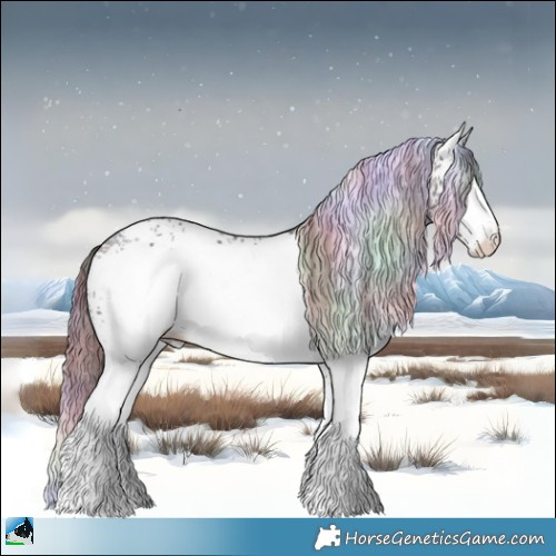 Horse Color:Nacre White Spotted Chocolate Brown Chinchilla Ice Sabino 