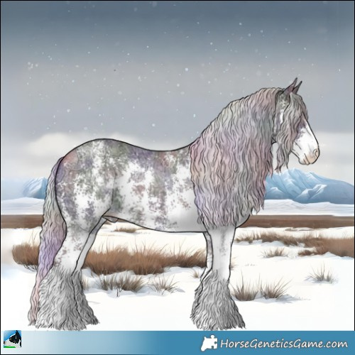 Horse Color:Nacre Chocolate Silver Brown Chinchilla Ice Sabino 