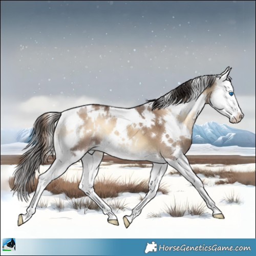 Horse Color:White Spotted Liver Red Dun Onyx Splash 