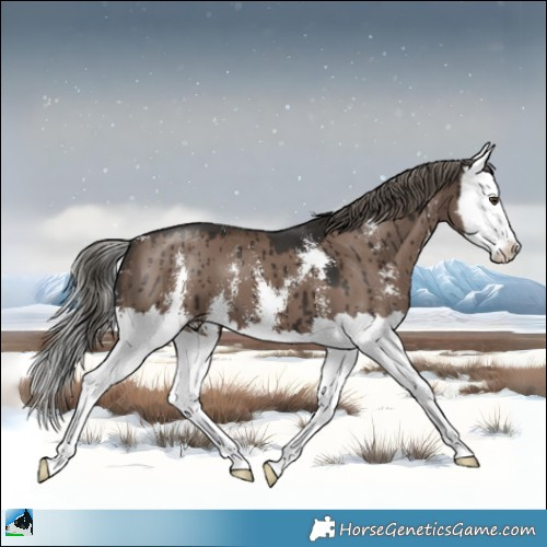 Horse Color:Liver Red Dun Mushroom Sabino Splash Brindle 