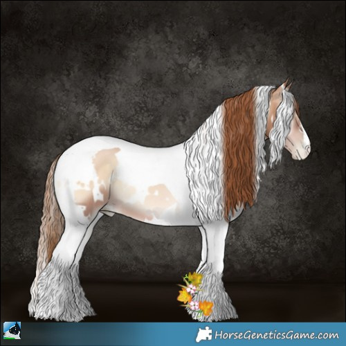 Horse Color:White Spotted Red Onyx Pearl Tobiano 