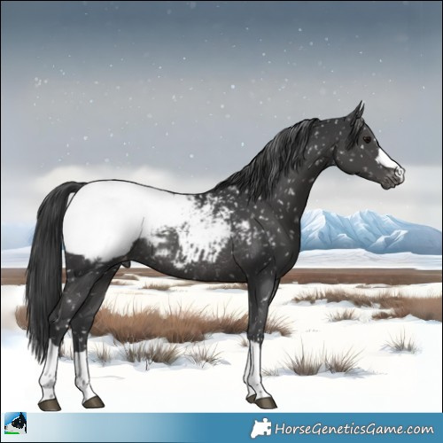 Horse Color:Black Appaloosa Rabicano 