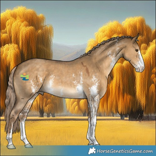 Horse Color:Chocolate Palomino Dun Sabino 