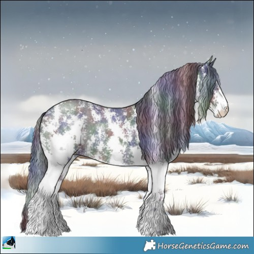 Horse Color:Nacre Black Sabino 