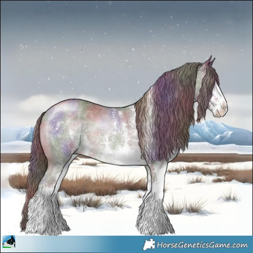 Horse Color:Nacre Chocolate Brown Chinchilla Sabino Rabicano 