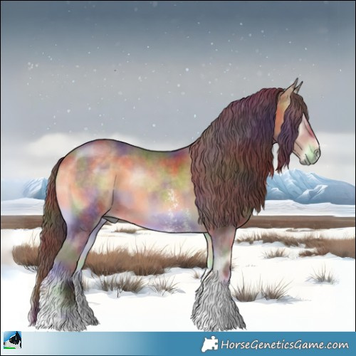 Horse Color:Nacre Chocolate Buckskin Onyx Sabino 