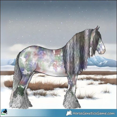 Horse Color:Nacre White Spotted Brown Chinchilla Sabino Rabicano 