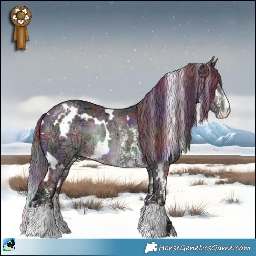 Horse Color:Nacre White Spotted Chocolate Brown Chinchilla Ice Sabino Rabicano 