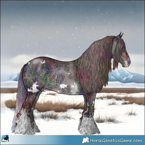 Horse Color:Nacre White Spotted Chocolate Brown Chinchilla Ice Sabino 