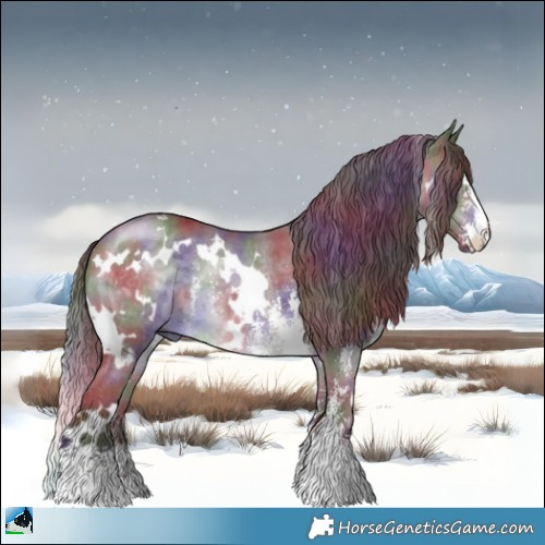 Horse Color:Nacre White Spotted Chocolate Brown Chinchilla Sabino Rabicano 