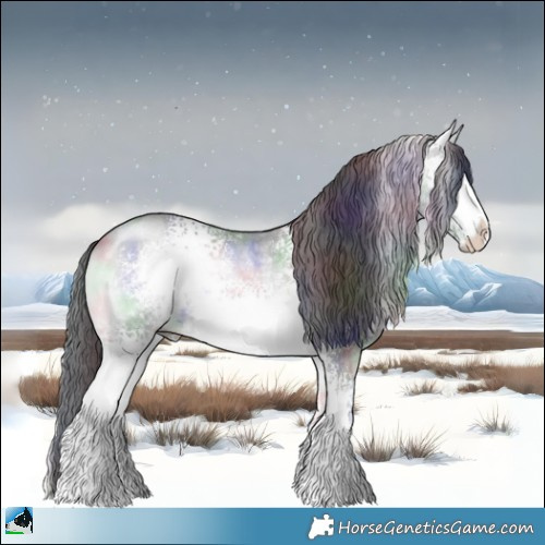 Horse Color:Nacre White Spotted Brown Chinchilla Onyx Sabino 