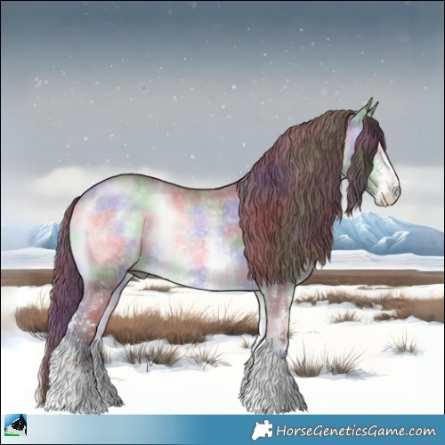 Horse Color:Nacre Chocolate Brown Chinchilla Onyx Sabino Rabicano 