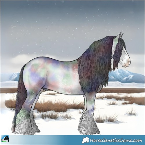 Horse Color:Nacre Brown Chinchilla Onyx Sabino 