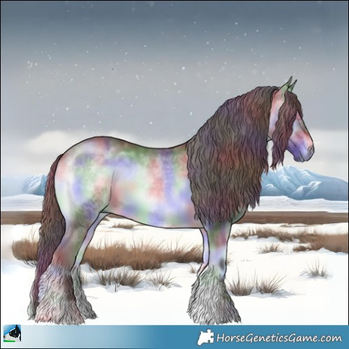 Horse Color:Nacre Chocolate Brown Chinchilla Onyx Sabino Rabicano 