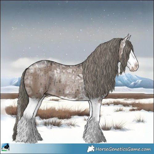 Horse Color:Liver Red Dun Ice Mushroom Splash Rabicano Brindle 