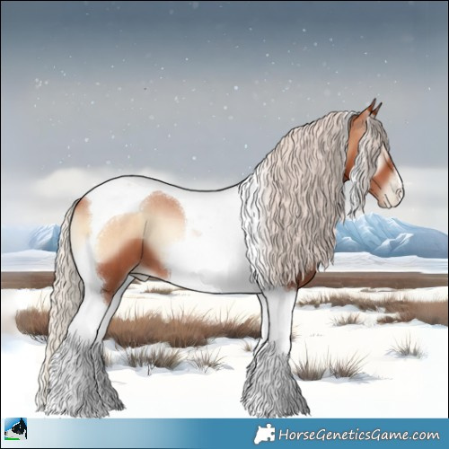 Horse Color:Silver Brown Pearl Onyx Tobiano 