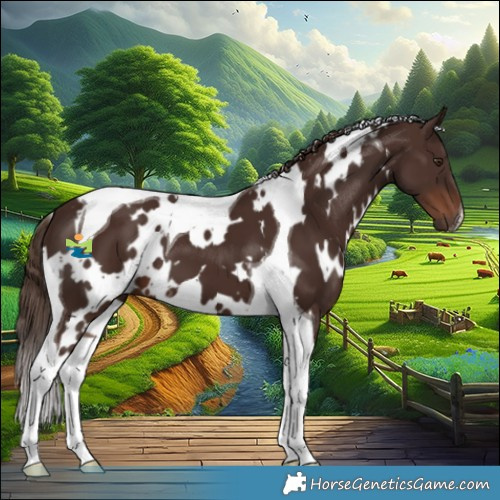 Horse Color:White Spotted Liver Chestnut Tobiano 