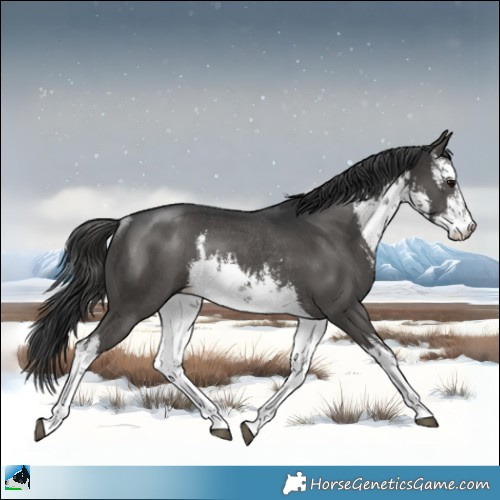 Horse Color:White Spotted Black Rabicano 