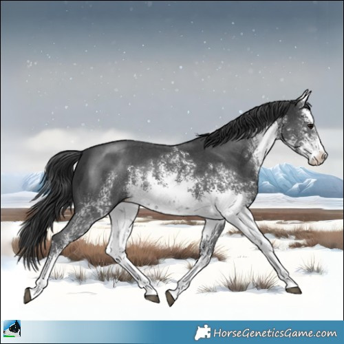 Horse Color:White Spotted Black Sabino Rabicano 