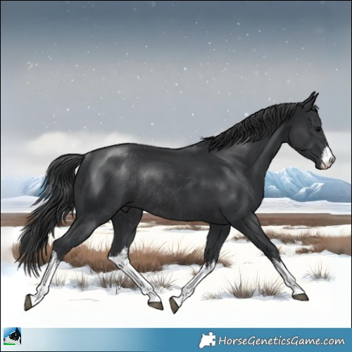 Horse Color:White Spotted Black Rabicano 