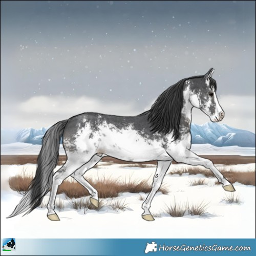 Horse Color:White Spotted Black Sabino Splash Rabicano 