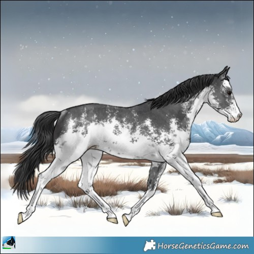 Horse Color:White Spotted Black Sabino Rabicano 