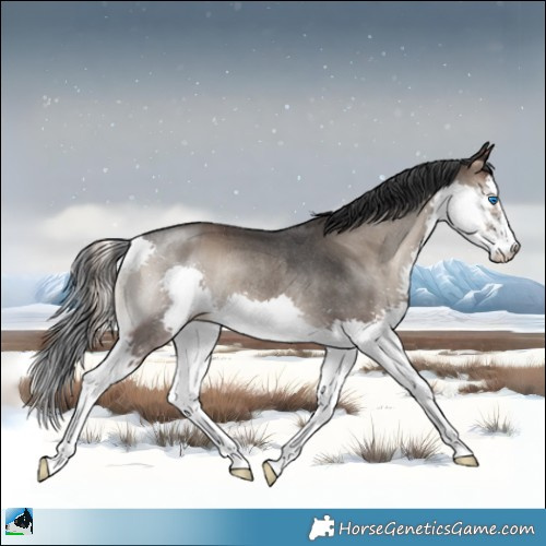 Horse Color:White Spotted Blue Onyx Splash Rabicano 