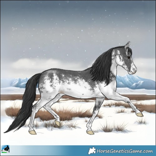Horse Color:White Spotted Black Mushroom Sabino Rabicano 