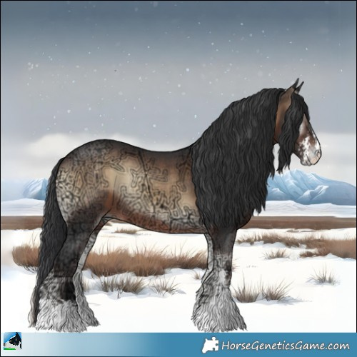 Horse Color:Brown Ice Onyx Sabino Rabicano 
