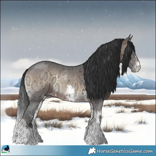 Horse Color:Brown Ice Onyx Sabino Rabicano 