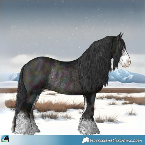 Horse Color:Midnight Blue Onyx Ice Sabino Rabicano 