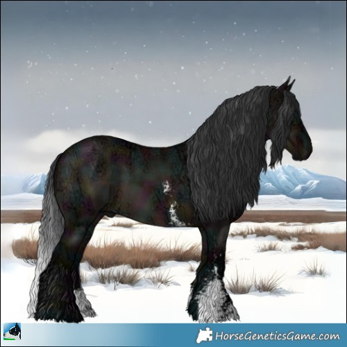 Horse Color:Midnight Brown Ice Dun Sabino 