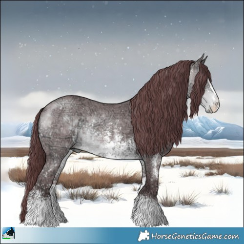 Horse Color:Chocolate Buckskin Chinchilla Ice Sabino Rabicano 