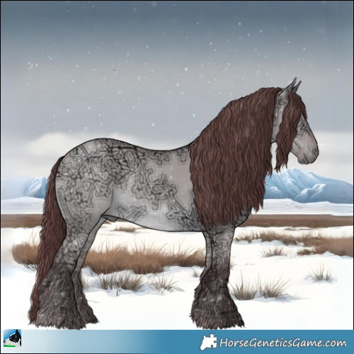 Horse Color:Chocolate Grullo Chinchilla Ice Rabicano 