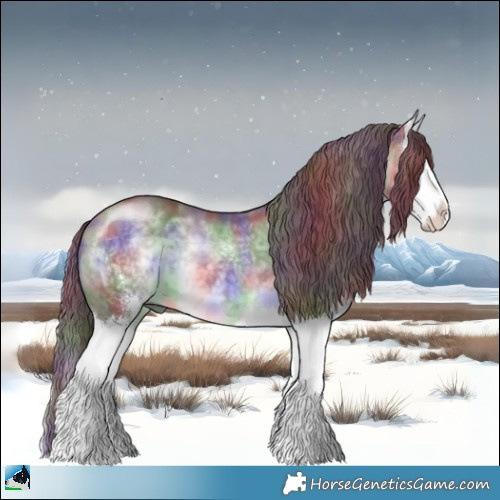 Horse Color:Nacre Chocolate Brown Chinchilla Sabino Splash 