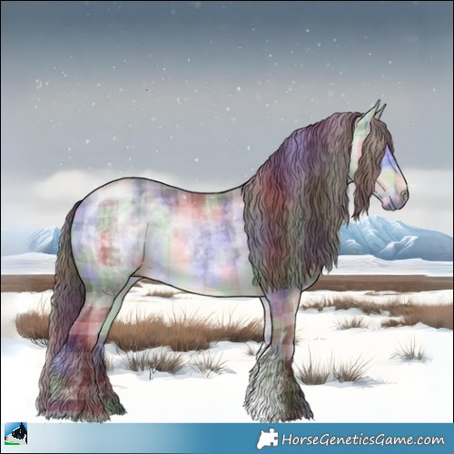 Horse Color:Nacre Plaid  Chocolate Buckskin Chinchilla Sabino 