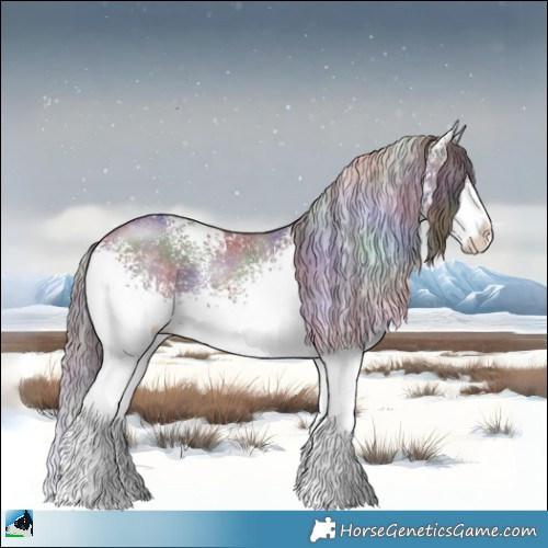 Horse Color:Nacre White Spotted Chocolate Black Chinchilla Sabino 