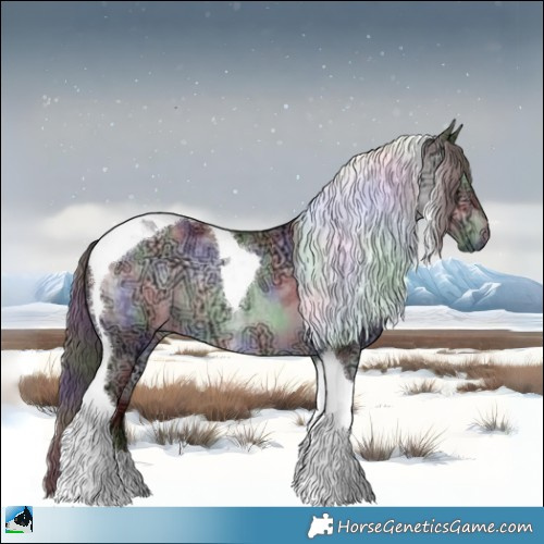 Horse Color:Nacre Chocolate Brown Chinchilla Ice Tobiano Rabicano 