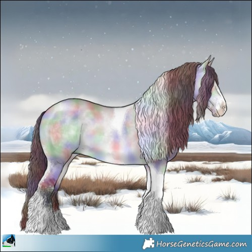 Horse Color:Nacre Chocolate Bay Chinchilla Dun Sabino Tobiano 