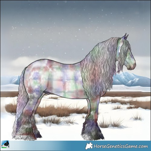 Horse Color:Nacre Plaid  White Spotted Chocolate Silver Brown Chinchilla 