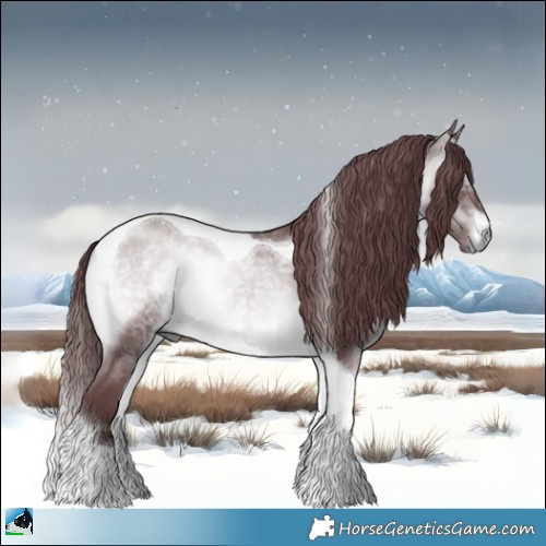 Horse Color:Chocolate Brown Chinchilla Onyx Tobiano 