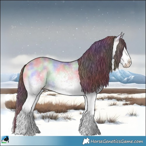 Horse Color:Nacre White Spotted Chocolate Brown Chinchilla Onyx Sabino Rabicano 