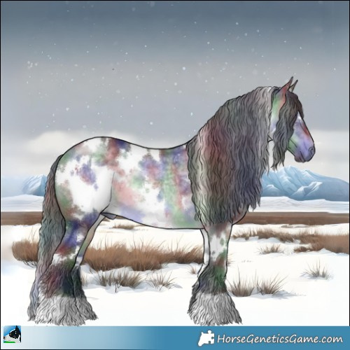 Horse Color:Nacre White Spotted Brown Chinchilla Rabicano 